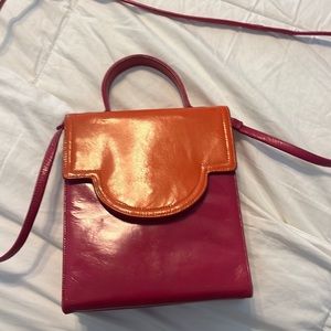 Adorable two tone leather purse (Berry pink / orange).